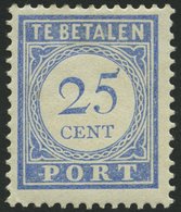 PORTOMARKEN P 55 *, 1916, 25 C. Mattultramarin, Falzrest, Pracht, Mi. 75.- - Impuestos