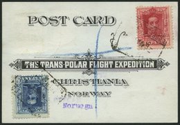 NORWEGEN 96/115 BRIEF, 1925, Amundsens TRANS-POLAR-FLIGHT EXPEDITION-Souvenierkarte Von KINGS BAY Nach Madrid, Rückseitg - Other & Unclassified