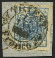 ÖSTERREICH 5X BrfStk, 1850, 9 Kr. Blau, Handpapier, Type IIIa, K2 TRIEST FRANCO, Prachtbriefstück - Usati