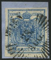 ÖSTERREICH 5X BrfStk, 1850, 9 Kr. Blau, Handpapier, Type IIIa, Auf Briefstück Mit Sternstempel WIEN, Feinst - Gebraucht