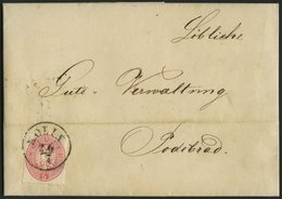 ÖSTERREICH 26 BRIEF, 1864, 5 Kr. Rosa Auf Brief Von KOLIN Nach Podebrad, Pracht - Used Stamps