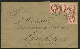 ÖSTERREICH 37II BRIEF, 1877, 5 Kr. Rot, Feiner Druck, Im Dreierstreifen Und Einzelmarke Auf Brief Von FELDKIRCH In Die S - Used Stamps