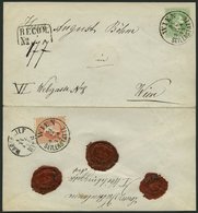 GANZSACHEN U 54,37I BRIEF, 1868, 3 Kr. Grün, Wz. 3, Orts-Umschlag Mit Rückseitigem Reco-Porto 5 Kr. Rot, Grober Druck, K - Other & Unclassified