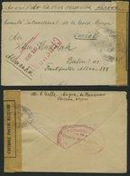 PORTUGAL 1918, Rotes Kreuz Austauschpost, Brief Von TERCEIRA (Azoren) Mit Zierovalstempel CONCENTRADOS ALEMAES Und Zensu - Usati