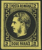 RUMÄNIEN 14x *, 1866, 2 Par. Schwarz Auf Gelb, Dickes Papier, Falzreste, Pracht, Mi. 75.- - Sonstige & Ohne Zuordnung