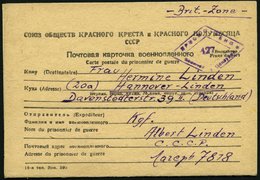 RUSSLAND 1949, Briefkarten-Vordruck Vom Sowjetischen Roten Kreuz Aus Dem Lager Nr. 7818 Nach Deutschland In Die Britisch - Usados