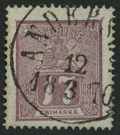 SCHWEDEN 15a O, 1866, 17 Ö. Rotlila, K1 ANDERSLÖV, Pracht - ... - 1855 Voorfilatelie