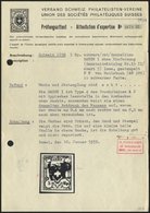 SCHWEIZ BUNDESPOST 7IIDDII O, 1850, 5 Rp. Schwarz/zinnoberrot Auf Blau, Ohne Kreuzeinfassung, Doppelter Rotdruck Des Wap - 1843-1852 Federal & Cantonal Stamps