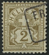 SCHWEIZ BUNDESPOST 45 O, 1862, 2 C. Olivbraun, Pracht, Mi. 350.- - 1843-1852 Correos Federales Y Cantonales