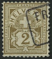 SCHWEIZ BUNDESPOST 45 O, 1862, 2 C. Olivbraun, Pracht, Mi. 350.- - 1843-1852 Federal & Cantonal Stamps