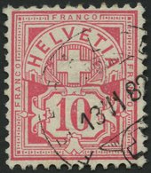 SCHWEIZ BUNDESPOST 47 O, 1882, 10 C. Lebhaftrosarot, Pracht, Mi. 80.- - 1843-1852 Correos Federales Y Cantonales