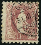 SCHWEIZ BUNDESPOST 63B O, 1882, 1 Fr. Lila, Gezähnt K 9 3/4:91/4, üblich Gezähnt Pracht, Mi. 100.- - 1843-1852 Federal & Cantonal Stamps