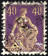 SCHWEIZ BUNDESPOST 101 O, 1908, 40 C. Dunkelpurpur/chromgelb, üblich Gezähnt Pracht, Mi. 110.- - 1843-1852 Timbres Cantonaux Et  Fédéraux