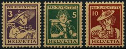 SCHWEIZ BUNDESPOST 130-32 **, 1916, Pro Juventute, Postfrisch, Prachtsatz, Mi. 200.- - 1843-1852 Correos Federales Y Cantonales