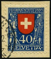 SCHWEIZ BUNDESPOST 178 O, 1922, 40 C. Pro Juventute, Pracht, Mi. 80.- - 1843-1852 Correos Federales Y Cantonales