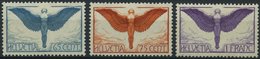SCHWEIZ BUNDESPOST 189-91x *, 1924, Flugpostmarken, Gewöhnliches Papier, Falzrest, Prachtsatz - 1843-1852 Federal & Cantonal Stamps