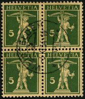 SCHWEIZ BUNDESPOST 201z VB O, 1933, 5 C. Schwärzlichgrünoliv Auf Mattgelblichorange, Geriffelter Gummi, Im Zentrisch Ges - 1843-1852 Correos Federales Y Cantonales