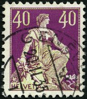 SCHWEIZ BUNDESPOST 208y **, 1933, 40 C. Dunkelkarminlila/mattolivgrau, Geriffelter Gummi, Pracht, Mi. 120.- - 1843-1852 Federal & Cantonal Stamps