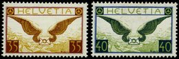 SCHWEIZ BUNDESPOST 233/4z *,** , 1933, Geflügelter Brief, Gestrichenes Papier, 40 C. Winziger Falzrest, Pracht - 1843-1852 Federal & Cantonal Stamps