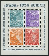 SCHWEIZ BUNDESPOST Bl. 1 **, 1934, Block NABA, Pracht, Mi. 800.- - 1843-1852 Federal & Cantonal Stamps