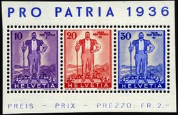 SCHWEIZ BUNDESPOST A294-96 **, 1936, Pro Patria, Prachtstreifen, Mi. 52.- - 1843-1852 Federal & Cantonal Stamps