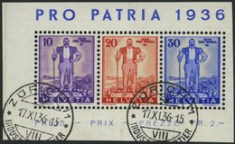 SCHWEIZ BUNDESPOST A294-96 O, 1936, Pro Patria, Prachtstreifen, Mi. 146.- - 1843-1852 Federal & Cantonal Stamps