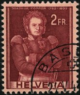SCHWEIZ BUNDESPOST 385DPI O, 1941, 2 Fr. Forrer, Doppelprägung, Pracht, Mi. 80.- - 1843-1852 Federal & Cantonal Stamps