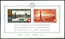 SCHWEIZ BUNDESPOST Bl. 7 **, 1942, Block Pro Patria, Feinst, Mi. 110.- - 1843-1852 Correos Federales Y Cantonales