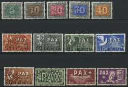 SCHWEIZ BUNDESPOST 447-59 O, 1945, PAX, Prachtsatz, Mi. 1000.- - 1843-1852 Correos Federales Y Cantonales