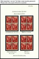 SCHWEIZ BUNDESPOST 683-86 VB O, 1958, Historische Darstellungen In Zentrisch Gestempelten Viererblocks, Jeder Wert Mit 4 - 1843-1852 Federal & Cantonal Stamps