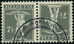 ZUSAMMENDRUCKE K 11 O, 1918, Tellknabe Kehrdruck 71/2 + 71/2, Pracht, Mi. 65.- - Zusammendrucke