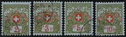 PORTOFREIHEITSMARKEN PF 2-5II O, 1911/6, 2 - 10 C. Alpenrosen, Ohne Kontrollnummer, 5 C. Dünne Stelle Sonst 4 Prachtwert - Franchise