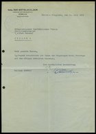 LUFTPOST 1936, Walter Mittelholzer (1894-1937), Direktor Der Swissair Zürch, Firmenbriefbogen Mit Unterschrift, Dazu Ein - Erst- U. Sonderflugbriefe