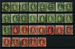 LOTS O, 1882-1904, Interessante Partie Stehende Helvetia Mit Kontrollzeichen, Dabei Bessere Zähnungen, Farben Und Abstem - Collections