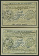 GANZSACHEN 1919/24, 2 Verschiedene Internationale Antwortscheine, Type IV (30 Ct.) Und Type V (90 Ct.) Mit Seltenem Rück - Stamped Stationery