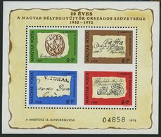 UNGARN Bl. 88I **, 1972, Block Tag Der Briefmarke Ohne Mittelzähnung, Pracht, Mi. 250.- - Autres & Non Classés