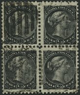 KANADA 25A VB O, 1882, 1/2 C. Schwarz Im Viererblock, Pracht - Kanada