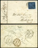 KANADA - NEUSCHOTTLAND 2a BRIEF, 1856, 3 P. Dunkelblau Auf Kleinem Dekorativen Prachtbrief, Rückseitig 8 Verschiedene St - Usados