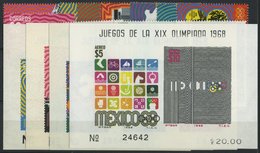 MEXIKO 1282-Bl. 18 **, 1968, Olympische Spiele, Komplette Garnitur, Pracht, Mi. 87.- - Mexique