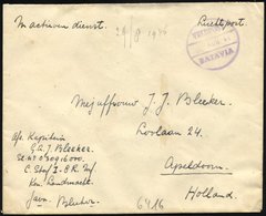 NIEDERLÄNDISCH-INDIEN 1946, Violetter K1 VELDPOST/Datum/BATAVIA Und Handschriftlicher Vermerk In Active Dienst Auf Luft- - Niederländisch-Indien