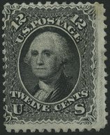 USA 21 *, Scott 69, 1861, 12 C. Washington, Ohne Waffeleinpressung, Gummireste, Feinst, $ 1800 - Autres & Non Classés
