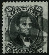 USA 22W O, Scott 98, 1861, 15 C. Lincoln, Waffeleinpressung Type VII, Rechts Ungezähnt (Randstück), üblich Gezähnt Prach - Otros & Sin Clasificación