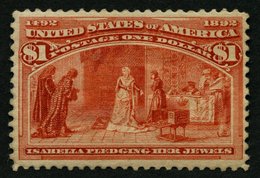 USA 84 *, Scott 241, 1893, 1 $ Columbus-Weltausstellung, Falzreste, Normale Zähnung, Pracht, $ 1100 - Autres & Non Classés