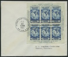 USA Bl. 4 BRIEF, 1934, Block Philatelistische Ausstellung New York, FDC, Pracht - Autres & Non Classés