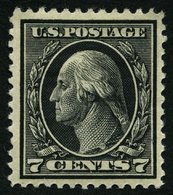 USA 191A *, Scott 407, 1914, 7 C. Washington, Wz.2, Gezähnt L 12, Falzreste, Feinst (helle Ecke), $ 70 - Otros & Sin Clasificación