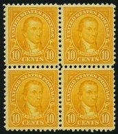 USA 272A VB **,* , Scott 562, 1923, 10 C. Monroe, Gezähnt L 11, Im Viererblock, Das Untere Paar Postfrisch, Pracht - Other & Unclassified
