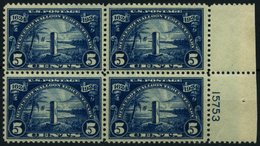 USA 292 VB *,** , Scott 616, 1924, 5 C. Landung Der Hugenotten Im Plattenviererblock, Falzreste, Eine Marke Postfrisch, - Otros & Sin Clasificación