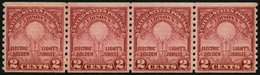 USA 317D **, Scott 656, 1929, 2 C. Edison, Senkrecht Gezähnt 10, Im Waagerechten Viererstreifen, Postfrisch, Pracht, $ 9 - Autres & Non Classés