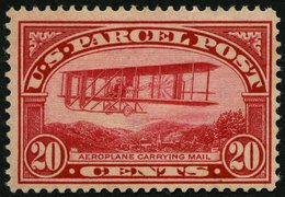 PAKETMARKEN Pa 8 *, Scott Q 8, 1912, 20 C. Doppeldecker, Winziger Falzrest, Pracht, $ 120.- - Paketmarken