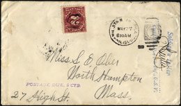 FELDPOST 1900, Blauer Stempel SOLDIERS LETTER/CAPT. CO. D 44th INF.U.S.V. Sowie Violetter L1 POSTAGE DUE 2 CTS Und Stemp - Used Stamps